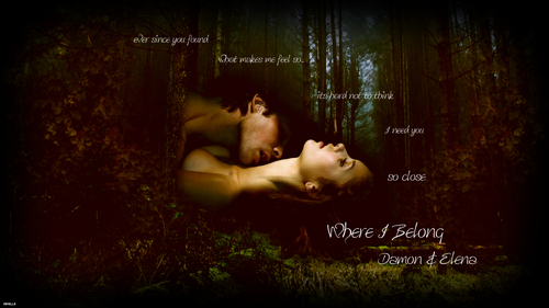  Damon and Elena achtergrond