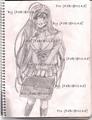 drawing akashiya moka with her rosary - rosario-vampire fan art