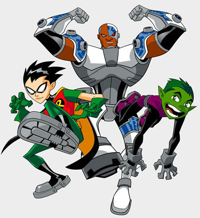 Robin, Beast Boy and Cyborg