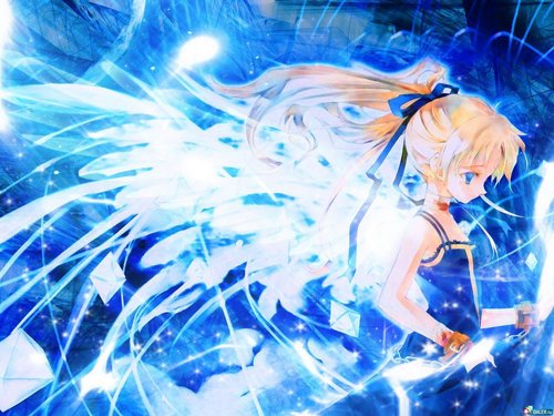  blue Anime Hintergrund