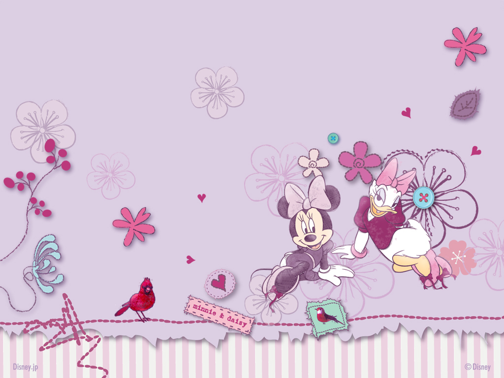 ミニーマウスとデイジーの可愛い壁紙