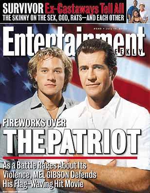  Mel Gibson & Heath Ledger - Entertainment Weekly cover for The Patriot