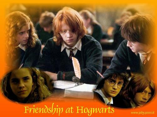  Harry,Ron and Hermione kertas-kertas dinding