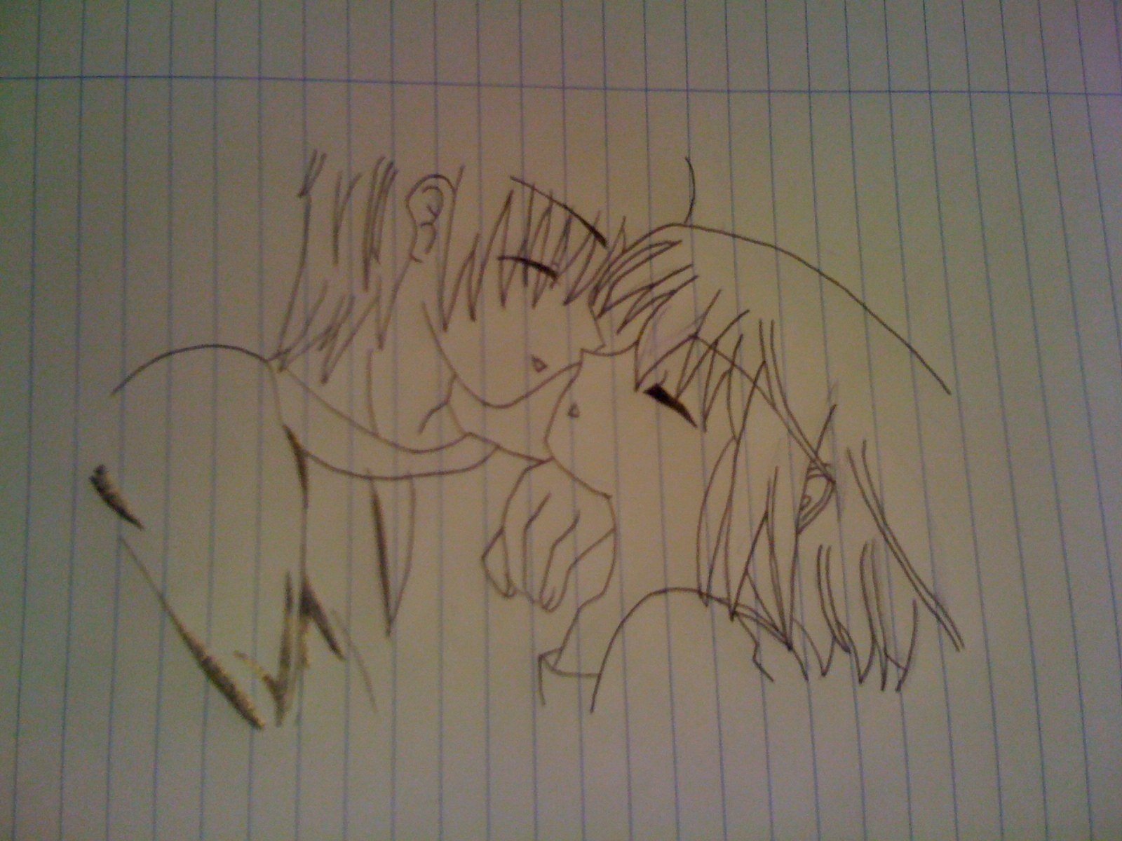 Small kiss drawing - Anime couples Fan Art (11728604) - Fanpop