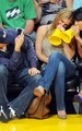 Leonardo DiCaprio and Bar Refaeli at the Lakers game (April 27) - celebrity-couples photo