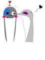aww  Drblowhole's first kiss wth doris! ^-^  - penguins-of-madagascar fan art