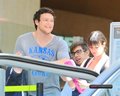 DEPARTING LAX-LEA MICHELE, CORY MONTEITH AND KEVIN MCHALE - MAY 11, 2010 - glee photo