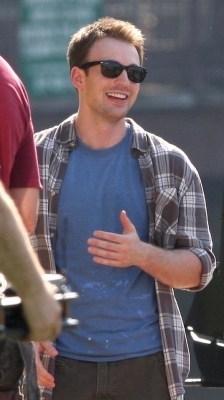 Chris on the set of 'Whats Your Number'