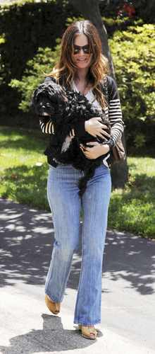 Rachel out with her dog in LA