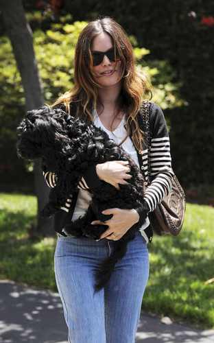  Rachel out with her dog in LA
