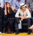 Nina & Ian @ LA Lakers Game - ian-somerhalder-and-nina-dobrev photo