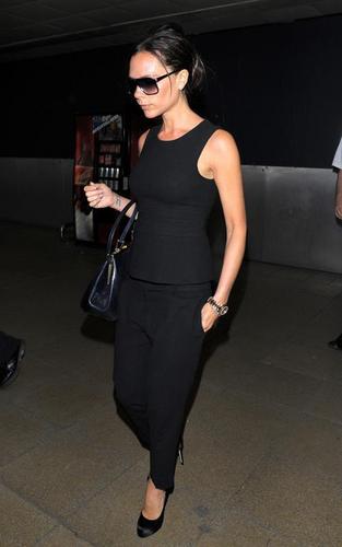 Victoria Beckham arriving at Heathrow (May 4)