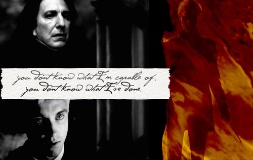 Harry Potter and the Half-Blood Prince Wallpaper featuring Draco Malfoy and Severus Snape