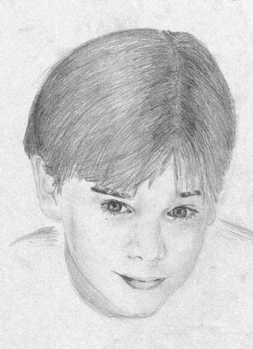  Pencil Sketch of a Young David Gallagher