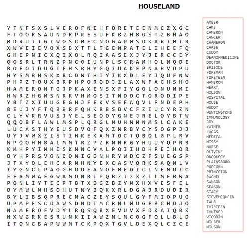 word search made by oli