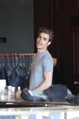  Paul Wesley shops at Diesel boutique in West Hollywood
