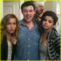 Cory on set with Monte Carlo co-stars Selena Gomez and Katie Cassidy - glee photo