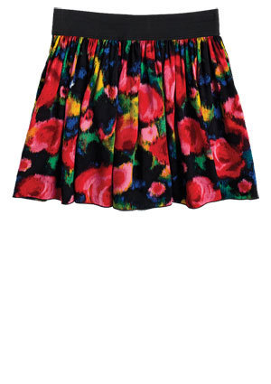 Isadora Red Floral-Print Skirt