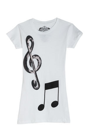  Music Notes Sequin Tee
