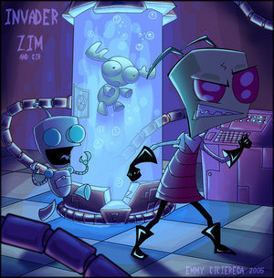 Angry Zim Runs Tests On Moose While GIR Acts Silly =D
