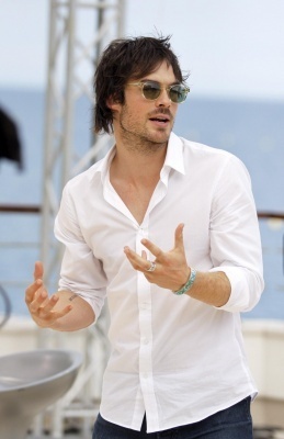 June 8, 2010: Doing an interview outside at the Monte Carlo Television Festival 