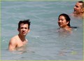 Kevin and Jenna on the beach in Manaco June 10th,2010 - glee photo