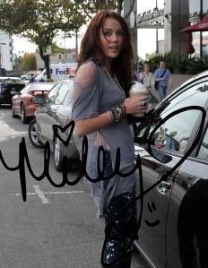  Miley Cyrus Autographed pics