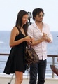 Nina & Ian doing an interview outside at the Monte Carlo Television Festival  - ian-somerhalder-and-nina-dobrev photo