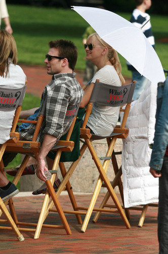  Chris on the set of "Whats Your Number?"
