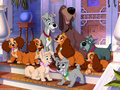 disney - 2 generations of Lady and the Tramp wallpaper