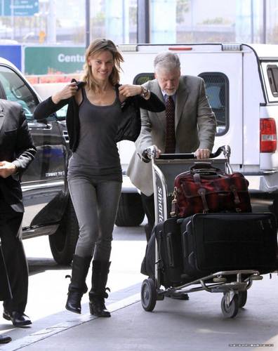Hilary and John Campisi depart LAX Airport 6/10/10