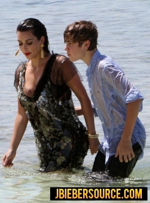  Justin and Kim Kardashian at Elle photoshoot in the Bahams