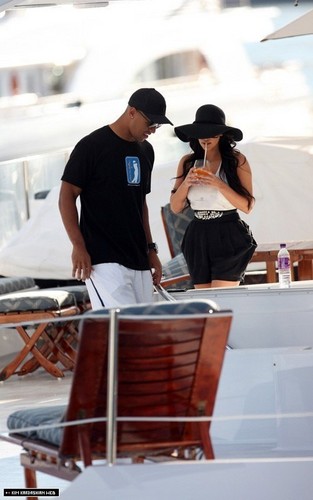  Kim is spotted on a yacht with rumoured boyfriend, Miles Austin