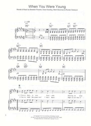  When u Were Young sheet muziek (piano/vocals) Page 1/7