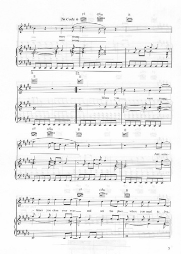  When u Were Young sheet muziek (piano/vocals) Page 3/7