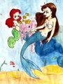 Ariel and Vanessa as mermaids - disney fan art