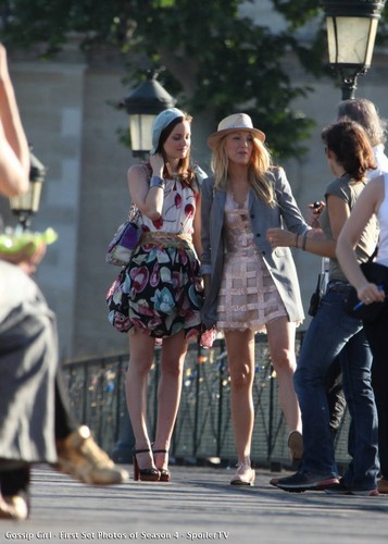  Blake and Leigh on set in paris filiming s4
