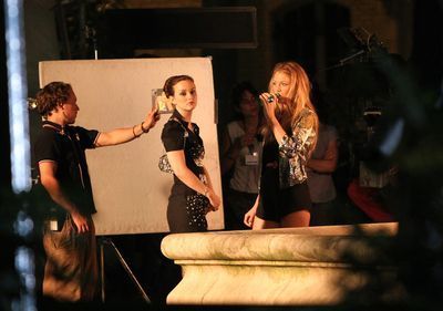 Blake & Leighton on set of "Gossip Girl" (July 8th)
