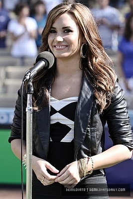  Demi Lovato-july11th Canto the National Anthem at Dodgers vs. Cubs game.