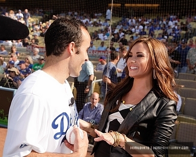 Demi Lovato-july11th Singing the National Anthem at Dodgers vs. Cubs game.