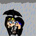 zoeyxlucas in the rain - total-drama-island fan art
