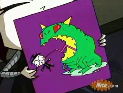  Gaz's Drawing of Dib Being Eaten sa pamamagitan ng A Monster Giant Frog Thing