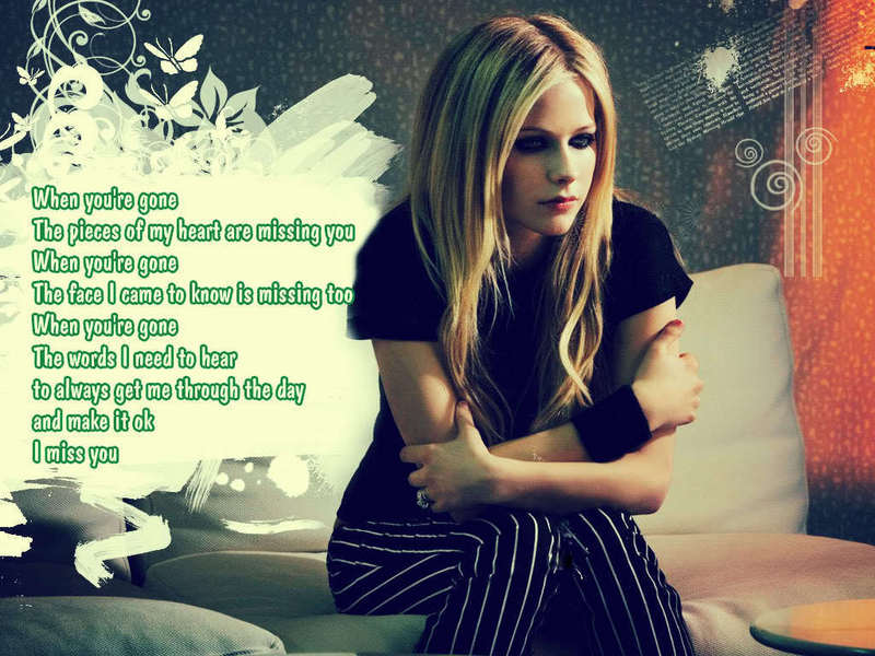 Lirik Lagu Avril Lavigne When You're Gone