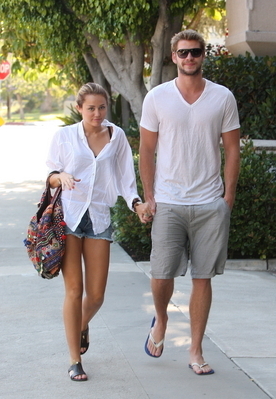 Liam & Miley out in Studio City