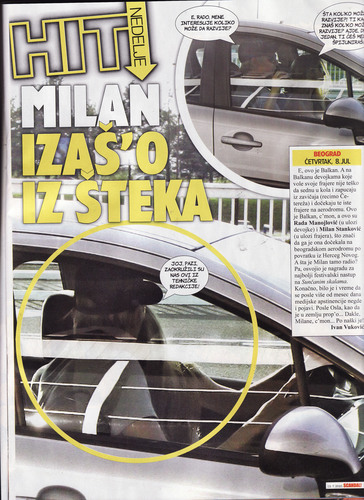 Milan and Rada kissing in her car