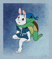 Miyamoto_Usagi and leonardo - teenage-mutant-ninja-turtles fan art