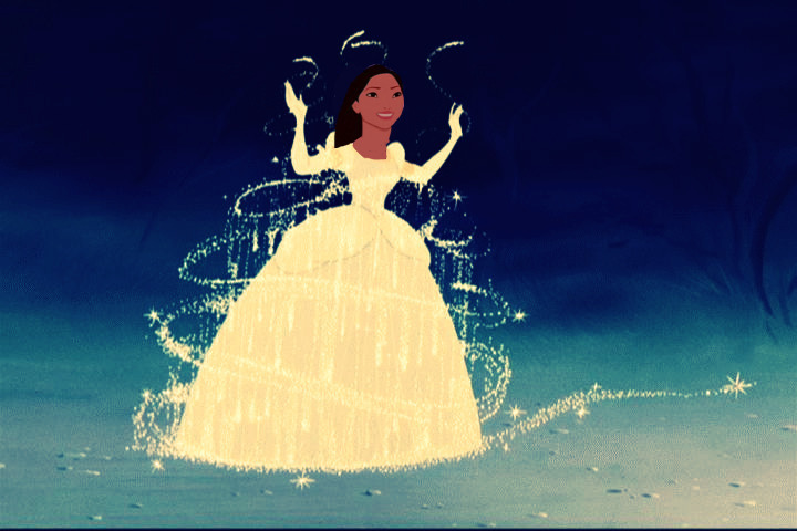 Pocahontas in Cinderella's dress - Disney Princess Fan Art (14189404