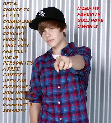  WANT TO MEET JUSTIN BIEBER IN PERSON??<33