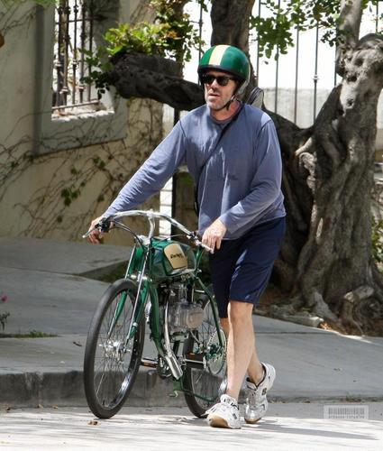  Hugh Laurie- Riding his motorcycle in Hollywood Hills, August 1st