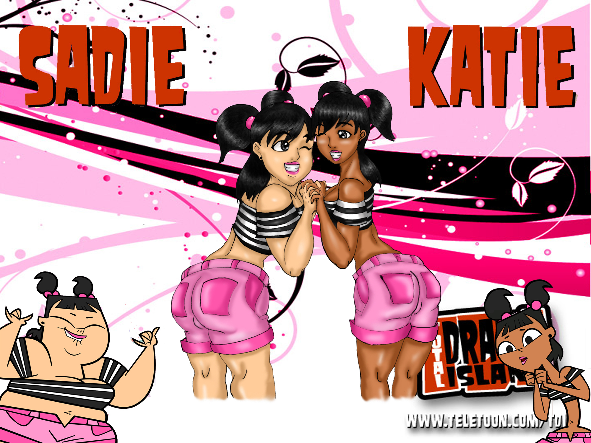 Total Drama Anime Image: Katie and Sadie in Anime.